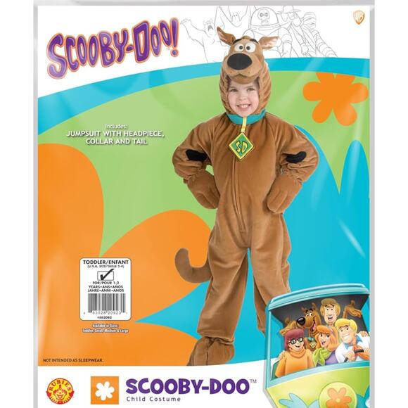 Rubie’s Scooby Doo Deluxe Costume Toddler 2T - 4T  One Piece 882092 DLX - Picture 1 of 16